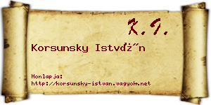 Korsunsky István névjegykártya