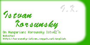 istvan korsunsky business card